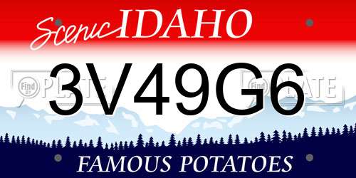 3V49G6 Idaho License Plate