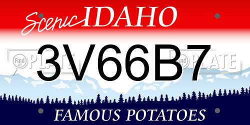3V66B7 Idaho License Plate