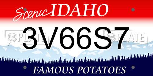 3V66S7 Idaho License Plate