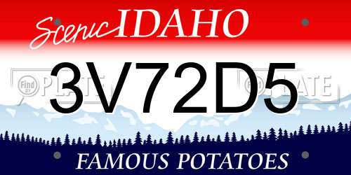 3V72D5 Idaho License Plate