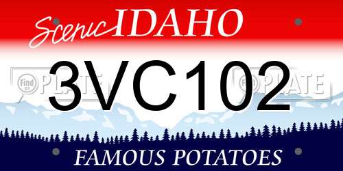 3VC102 Idaho License Plate
