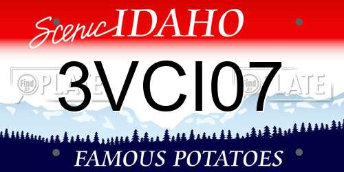 3VCI07 Idaho License Plate