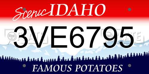 3VE6795 Idaho License Plate