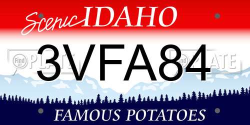 3VFA84 Idaho License Plate