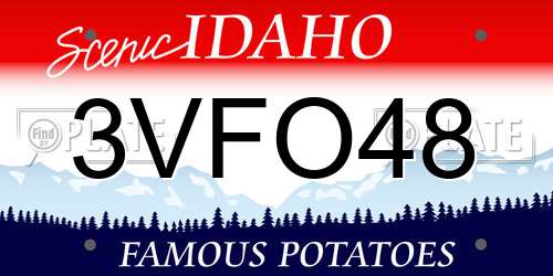3VFO48 Idaho License Plate