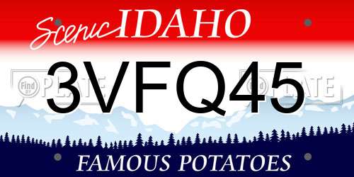 3VFQ45 Idaho License Plate