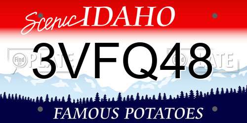 3VFQ48 Idaho License Plate