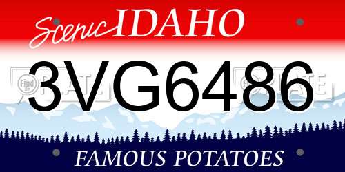 3VG6486 Idaho License Plate
