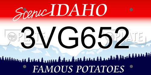 3VG652 Idaho License Plate