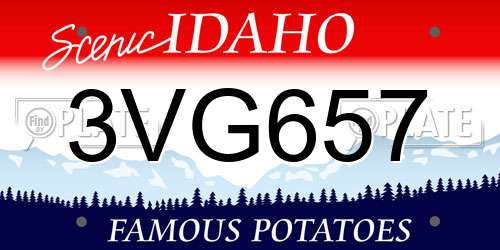 3VG657 Idaho License Plate