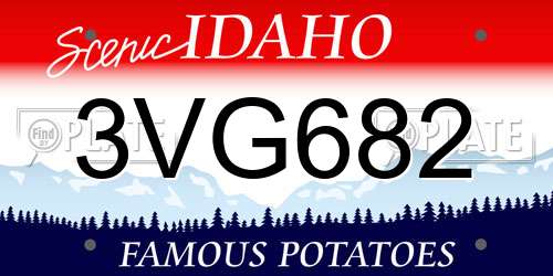 3VG682 Idaho License Plate