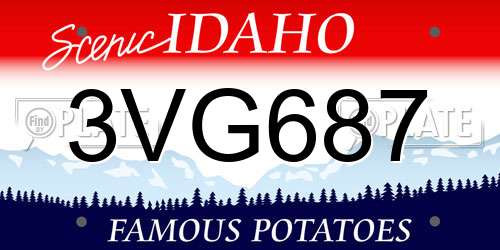 3VG687 Idaho License Plate