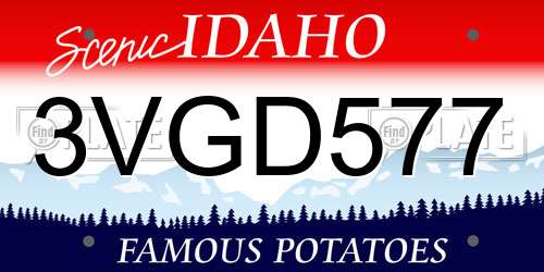 3VGD577 Idaho License Plate