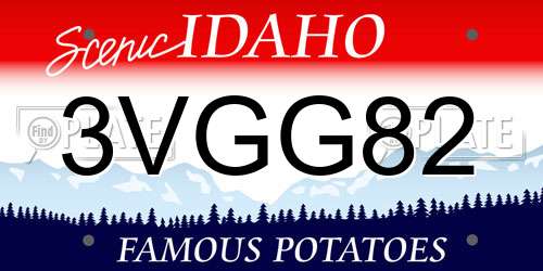 3VGG82 Idaho License Plate