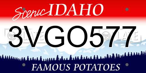 3VGO577 Idaho License Plate