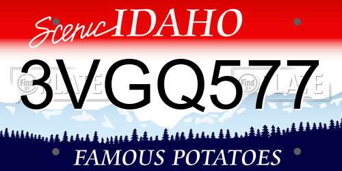 3VGQ577 Idaho License Plate