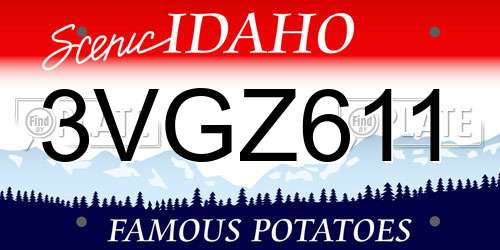 3VGZ611 Idaho License Plate