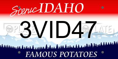 3VID47 Idaho License Plate