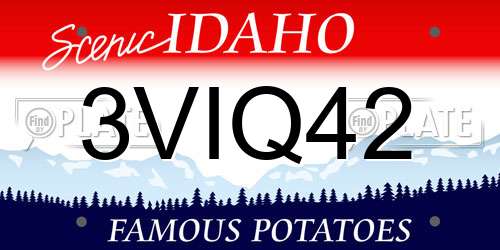 3VIQ42 Idaho License Plate