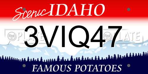 3VIQ47 Idaho License Plate