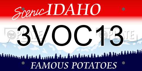 3VOC13 Idaho License Plate