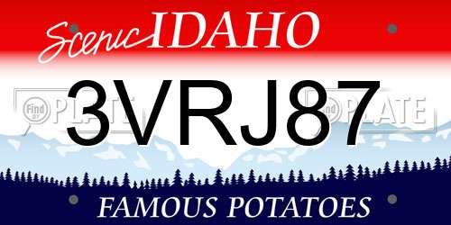 3VRJ87 Idaho License Plate
