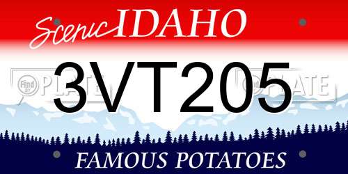 3VT205 Idaho License Plate