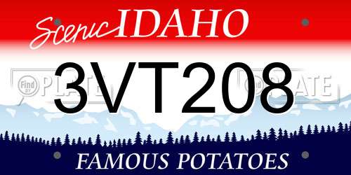 3VT208 Idaho License Plate