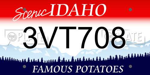 3VT708 Idaho License Plate