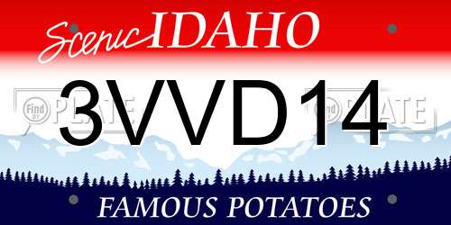 3VVD14 Idaho License Plate