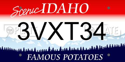 3VXT34 Idaho License Plate