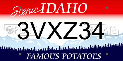 3VXZ34 Idaho License Plate