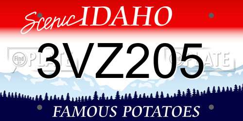 3VZ205 Idaho License Plate