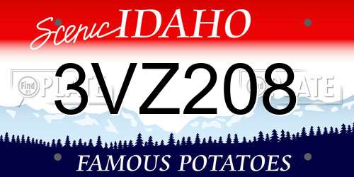 3VZ208 Idaho License Plate