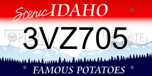 3VZ705 Idaho License Plate