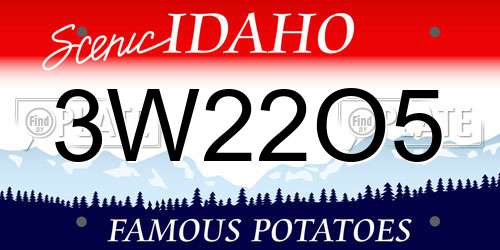 3W22O5 Idaho License Plate