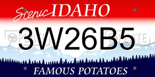 3W26B5 Idaho License Plate
