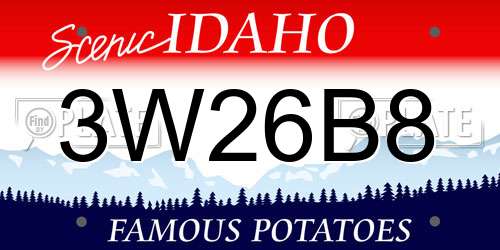 3W26B8 Idaho License Plate