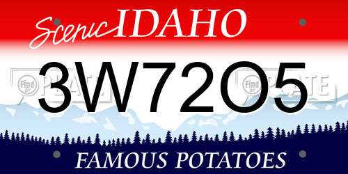3W72O5 Idaho License Plate