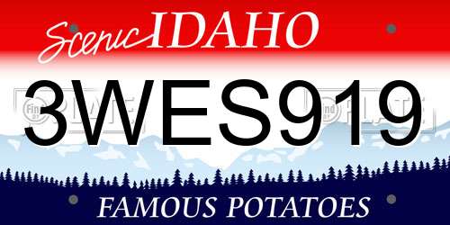 3WES919 Idaho License Plate