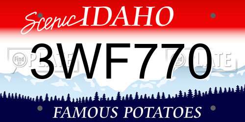 3WF770 Idaho License Plate