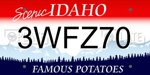 3WFZ70 Idaho License Plate