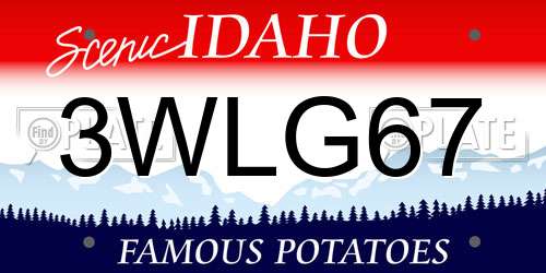3WLG67 Idaho License Plate