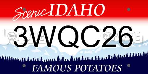 3WQC26 Idaho License Plate