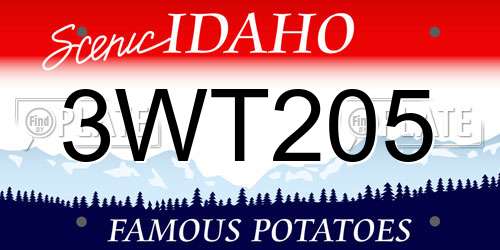3WT205 Idaho License Plate