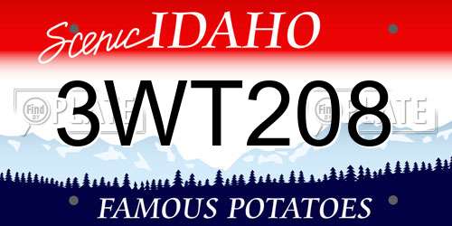 3WT208 Idaho License Plate
