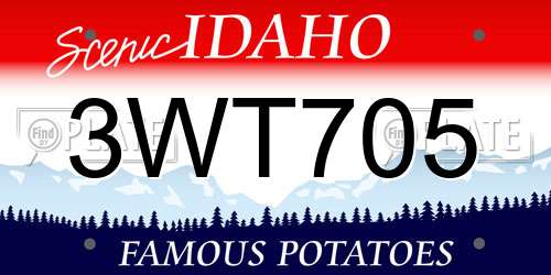 3WT705 Idaho License Plate
