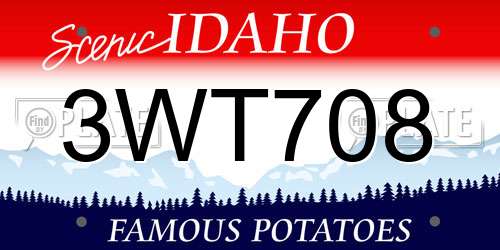 3WT708 Idaho License Plate