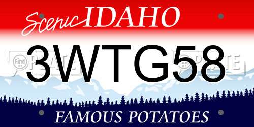 3WTG58 Idaho License Plate