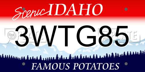 3WTG85 Idaho License Plate